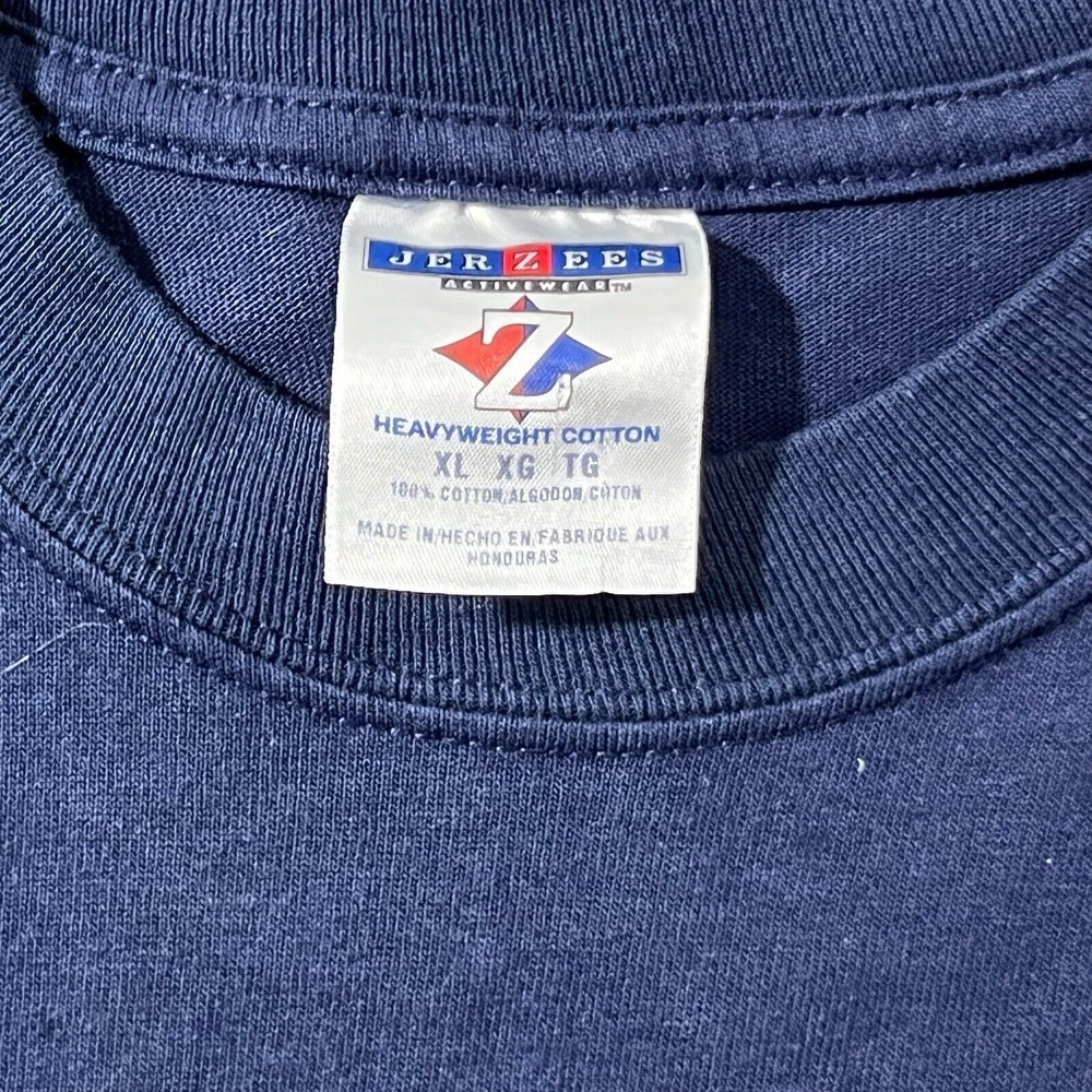 Vintage 90s Jerzees Streetwear Mens XL Blue Faded What Happens In Vegas T Shirt - Picture 4 of 7